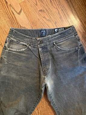KÜHL Vintage Patina Dye Rydr Pants Men's Size 33x32 Grey Twill Jeans